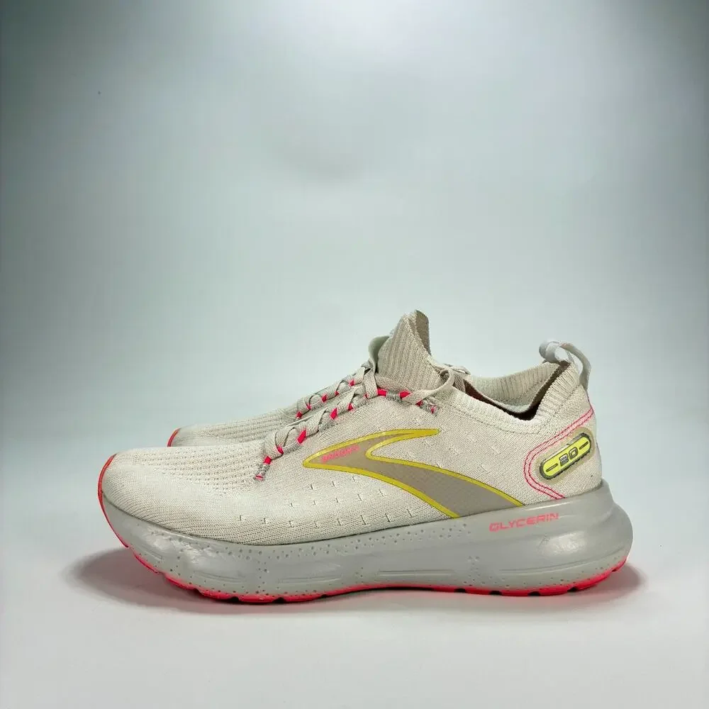 Brooks Glycerin StealthFit 20 Gray Pink Running Shoes 1203721B06 Women's Size 9